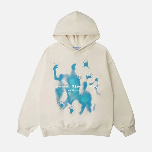 AELFRIC EDEN medium ABSTRACTION SHADOW GRAPHIC HOODIE pray the lord - Picture 1 of 7